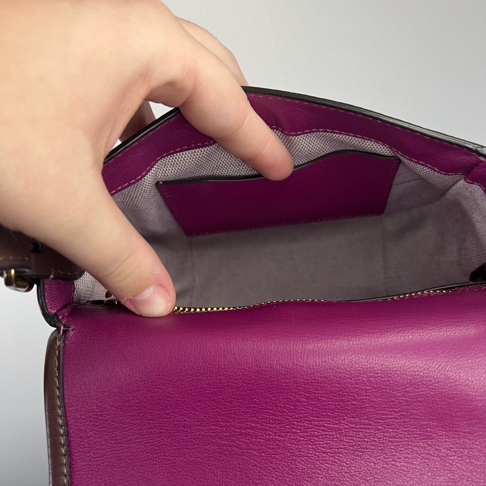 Coach Original Leather Magenta and Brown Crossbody Bag - EUC - No Call Outs - Picture 12 of 14